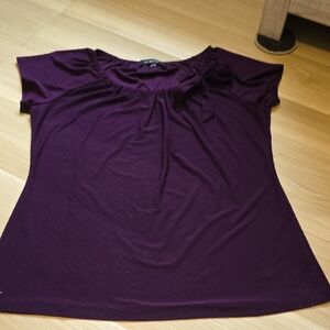 Liz McCoy Scoop Neck Short Sleeve Tee in Plum